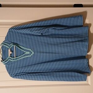 Breckenridge woman blue & turquoise stripe